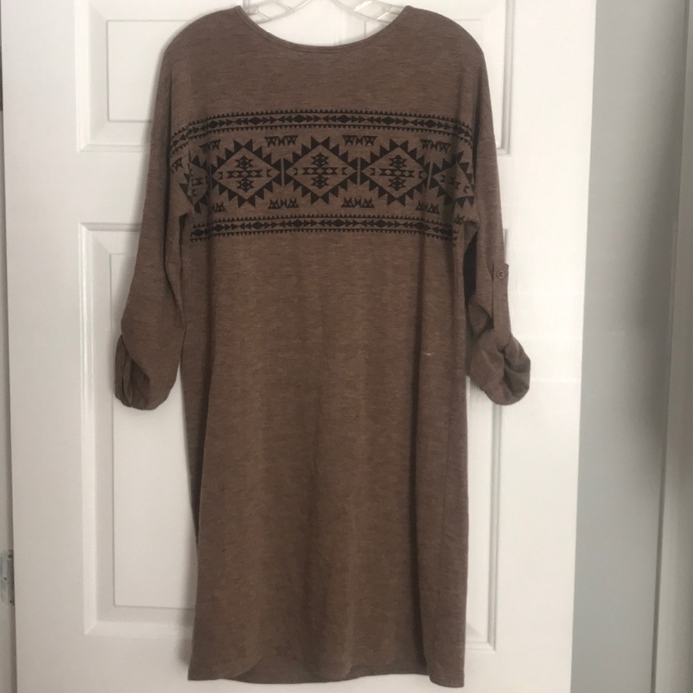 Aztec print shift dress